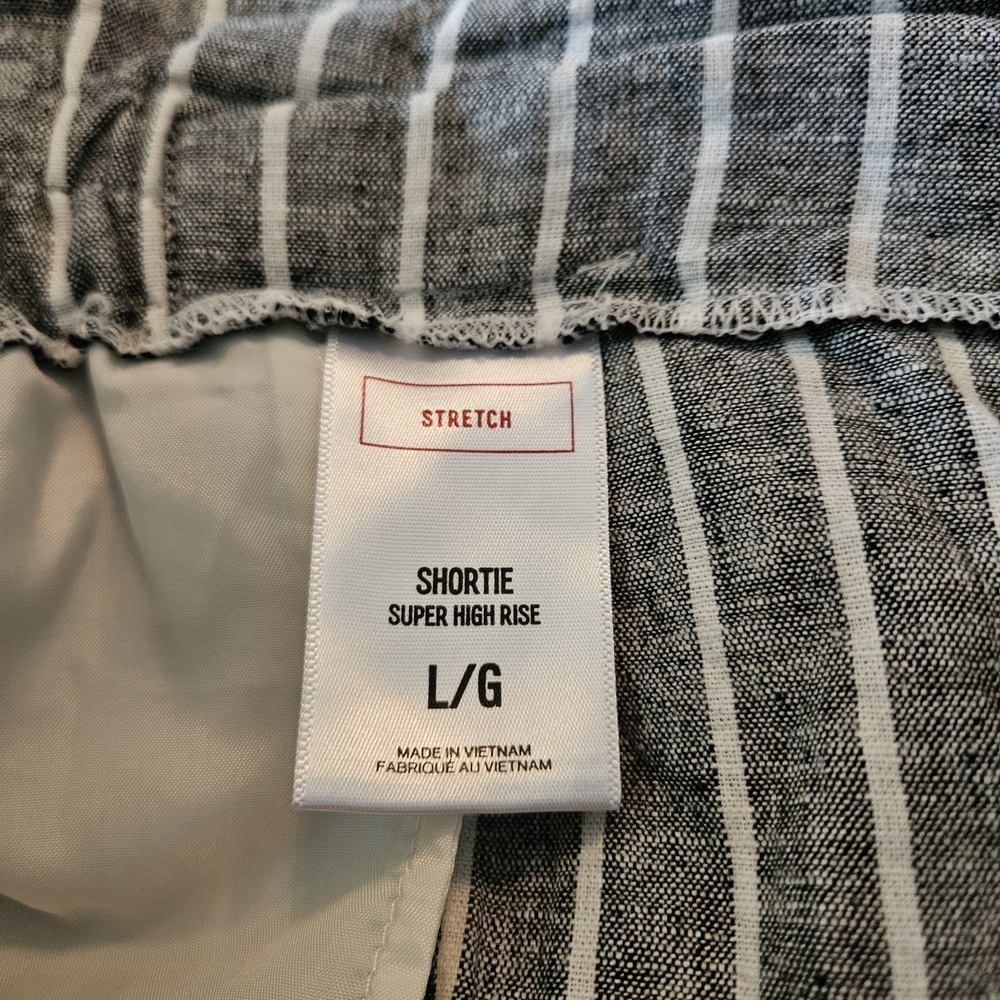 Express Shortie Super High Rise Tie Waist Shorts in Linen Blend Size Large - Picture 5 of 9
